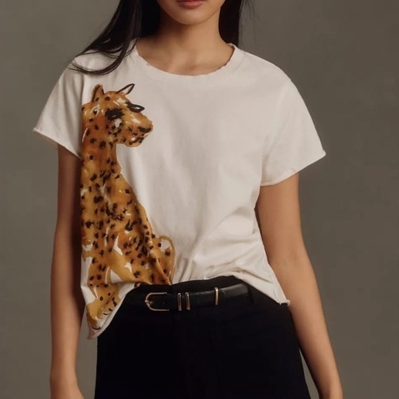 Anthropologie Tops - Anthropologie LouLou Avenue Cheetah Graphic Tee NWOT